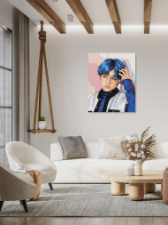 Картина по номерам "BTS Ви. Синий стиль"