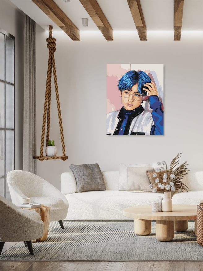 Картина по номерам &amp;quot;BTS Ви. Синий стиль&amp;quot;