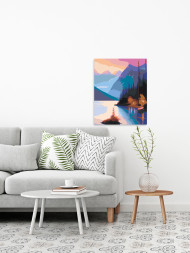 Raqamlar bo'yicha rasm "Tog'lardagi daryo"