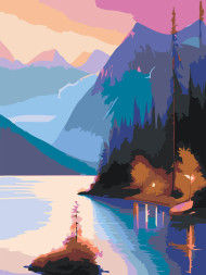 Raqamlar bo'yicha rasm "Tog'lardagi daryo"