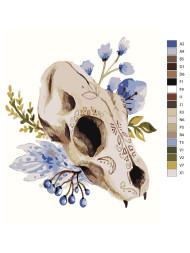 Картина по номерам &amp;quot;Череп животного в цветах&amp;quot;