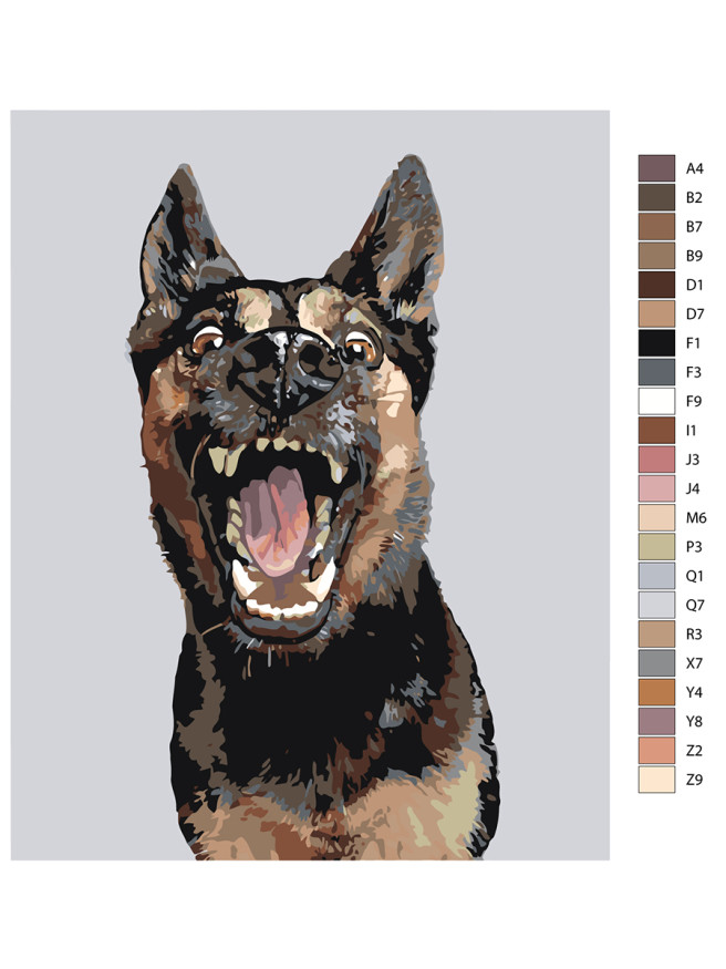 Raqamlar bo&amp;#039;yicha rasm &amp;quot;Tishli it&amp;quot;