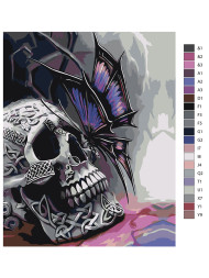 Картина по номерам "Череп с бабочкой"