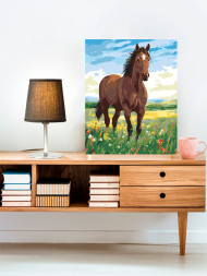 Raqamlar bo'yicha rasm "Daladagi ot"