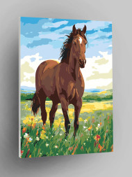 Raqamlar bo'yicha rasm "Daladagi ot"