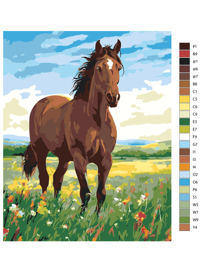 Raqamlar bo&amp;#039;yicha rasm &amp;quot;Daladagi ot&amp;quot;