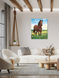 Raqamlar bo'yicha rasm "Daladagi ot"