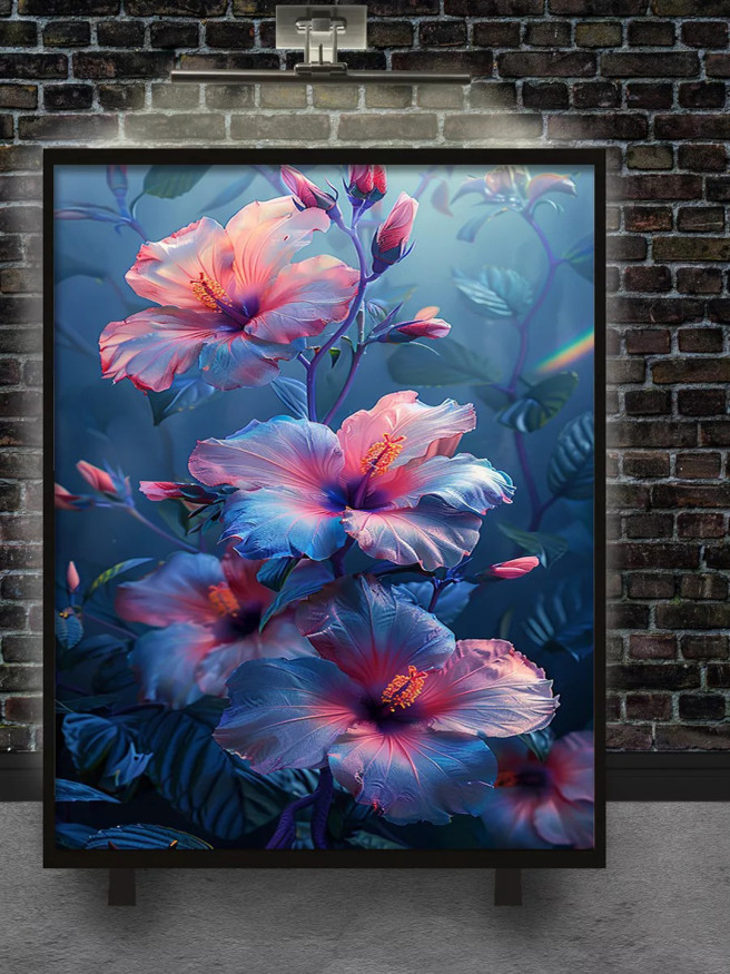 Holstga bosilgan poster &amp;quot;Yorqin gibiskuslar&amp;quot;