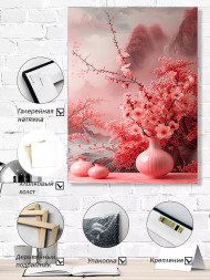 Holstga bosilgan poster &quot;Sharq tog‘laridagi sakura&quot;