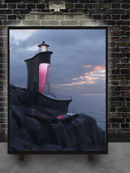Постер на холсте &amp;quot;Маяк на закате&amp;quot;