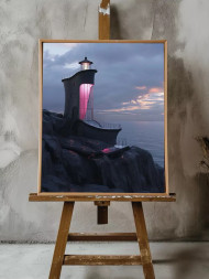 Постер на холсте &amp;quot;Маяк на закате&amp;quot;