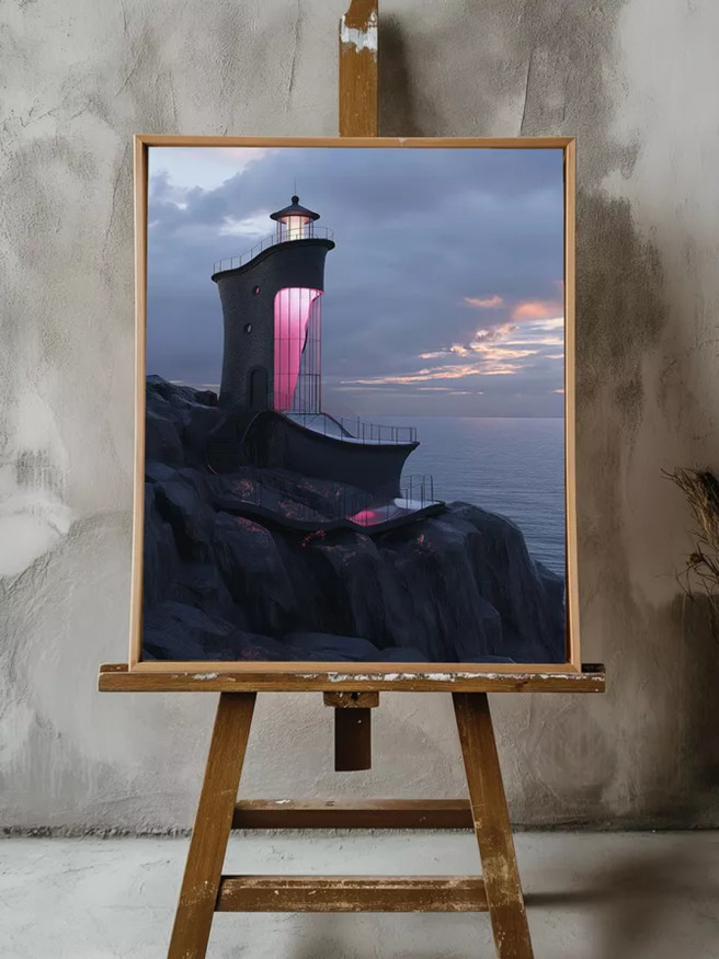 Постер на холсте &amp;quot;Маяк на закате&amp;quot;