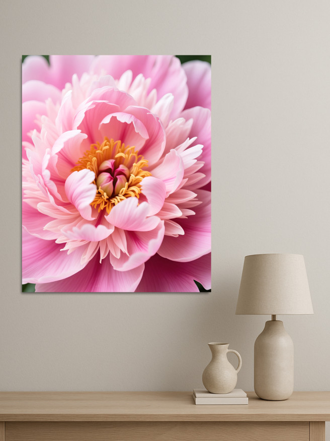 Постер на холсте &amp;quot;Розовый пион крупным планом&amp;quot;