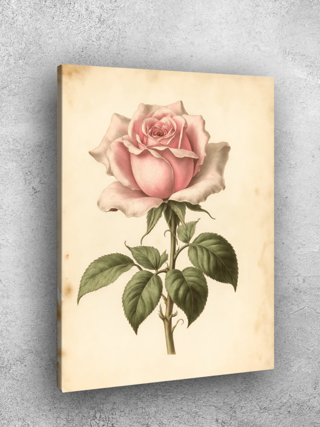 Постер на холсте &amp;quot;Винтажная розовая роза&amp;quot;