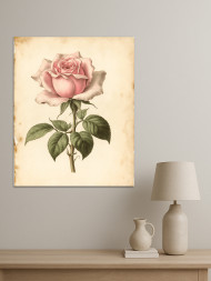Постер на холсте &amp;quot;Винтажная розовая роза&amp;quot;