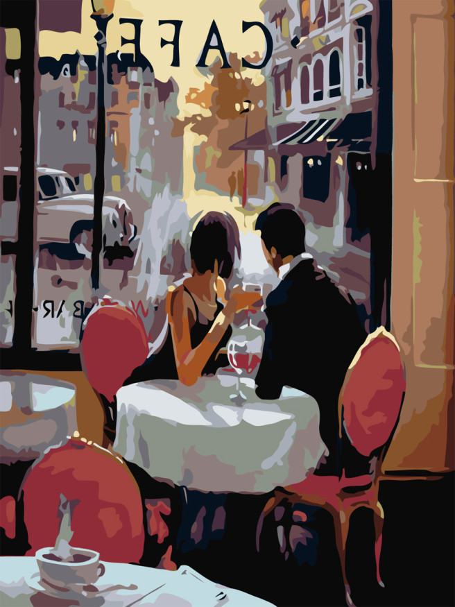 Raqamlar bo&amp;#039;yicha rasm &amp;quot;Kafeda uchrashuv&amp;quot;