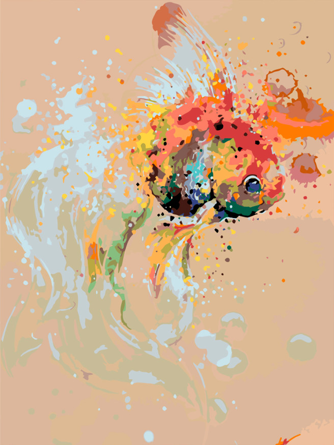 Raqamlar bo&amp;#039;yicha rasm &amp;quot;Bo&amp;#039;yoqlardagi baliqcha&amp;quot;