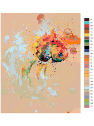 Raqamlar bo'yicha rasm "Bo'yoqlardagi baliqcha"