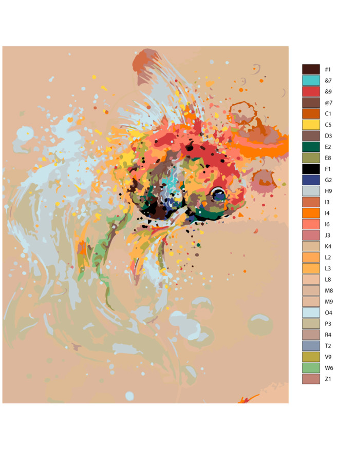 Raqamlar bo&amp;#039;yicha rasm &amp;quot;Bo&amp;#039;yoqlardagi baliqcha&amp;quot;