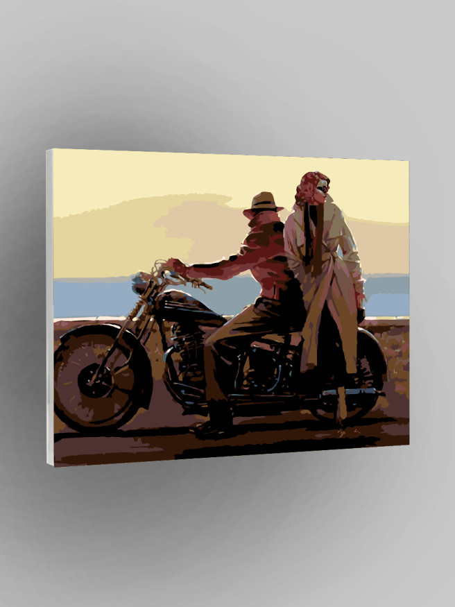 Raqamlar bo&amp;#039;yicha rasm &amp;quot;Motosikldagi juftlik&amp;quot;