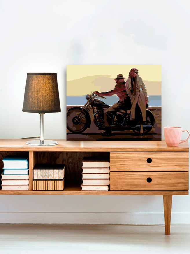 Raqamlar bo&amp;#039;yicha rasm &amp;quot;Motosikldagi juftlik&amp;quot;