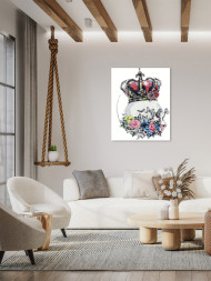 Картина по номерам &amp;quot;Череп человека в шапке с цветами&amp;quot;