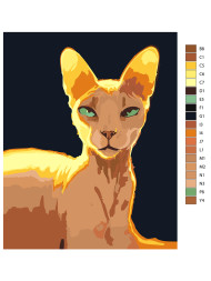 Raqamlar bo&#039;yicha rasm &quot;Yashil ko&#039;zli mushuk&quot;