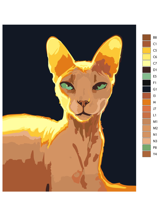 Картина по номерам &amp;quot;Зеленоглазый кот&amp;quot;