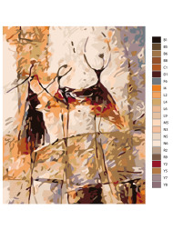 Картина по номерам &amp;quot;Силуэт девушек&amp;quot;