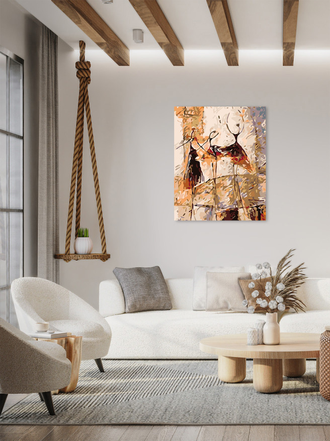 Картина по номерам &amp;quot;Силуэт девушек&amp;quot;