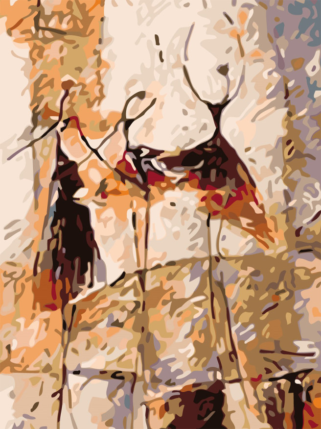 Картина по номерам &amp;quot;Силуэт девушек&amp;quot;