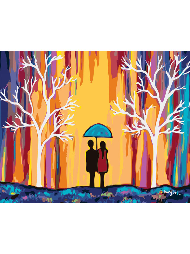 Картина по номерам &amp;quot;Пара под зонтом&amp;quot;