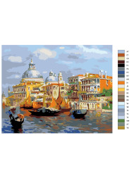 Raqamlar bo&#039;yicha rasm &quot;Binolar yaqinidagi qayiqlar&quot;