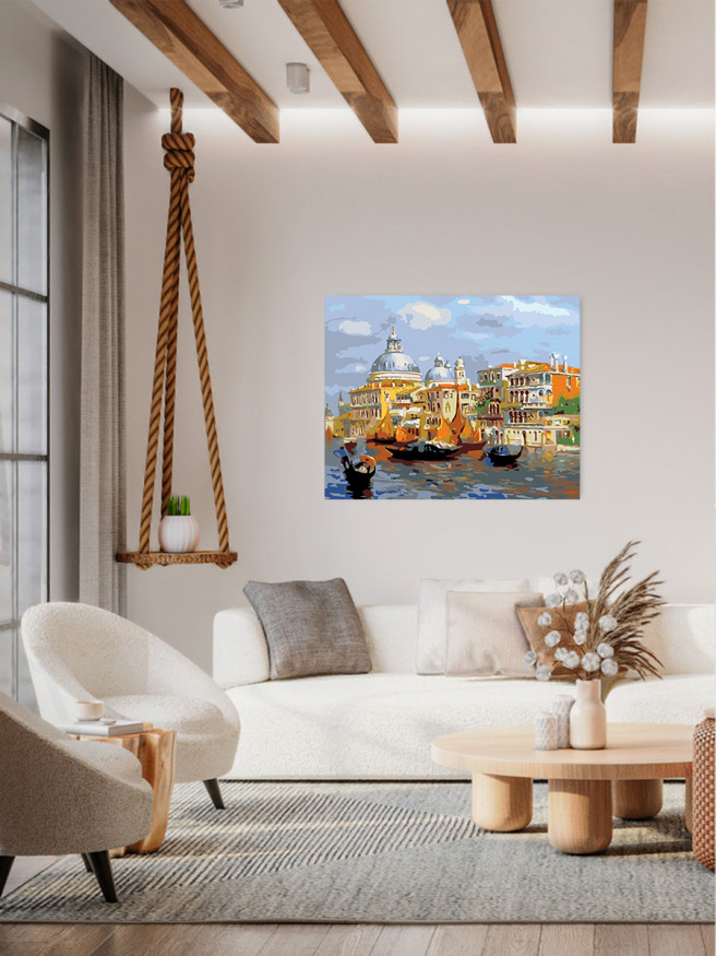 Raqamlar bo&amp;#039;yicha rasm &amp;quot;Binolar yaqinidagi qayiqlar&amp;quot;