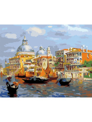 Raqamlar bo&#039;yicha rasm &quot;Binolar yaqinidagi qayiqlar&quot;