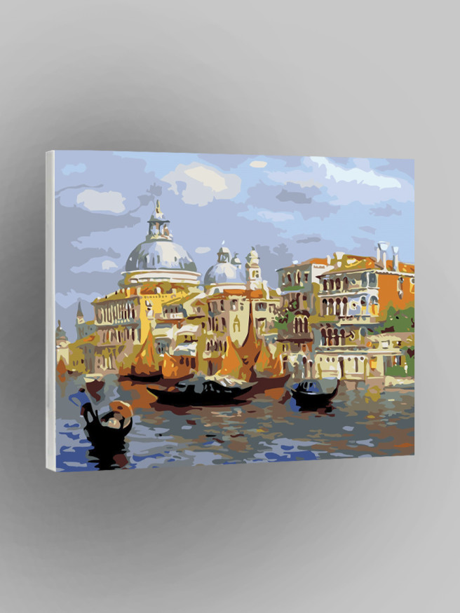 Raqamlar bo&amp;#039;yicha rasm &amp;quot;Binolar yaqinidagi qayiqlar&amp;quot;