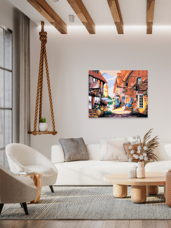 Картина по номерам &amp;quot;Улицы в деревне&amp;quot;