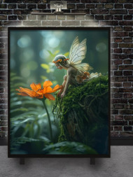 Holstga bosilgan poster &quot;Pari va gul&quot;