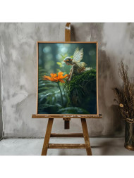 Holstga bosilgan poster &quot;Pari va gul&quot;