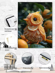 Holstga bosilgan poster &quot;Apelsindan yasalgan qushcha&quot;