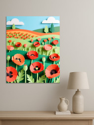 Holstga bosilgan poster &quot;Qizil lola dalasi&quot;