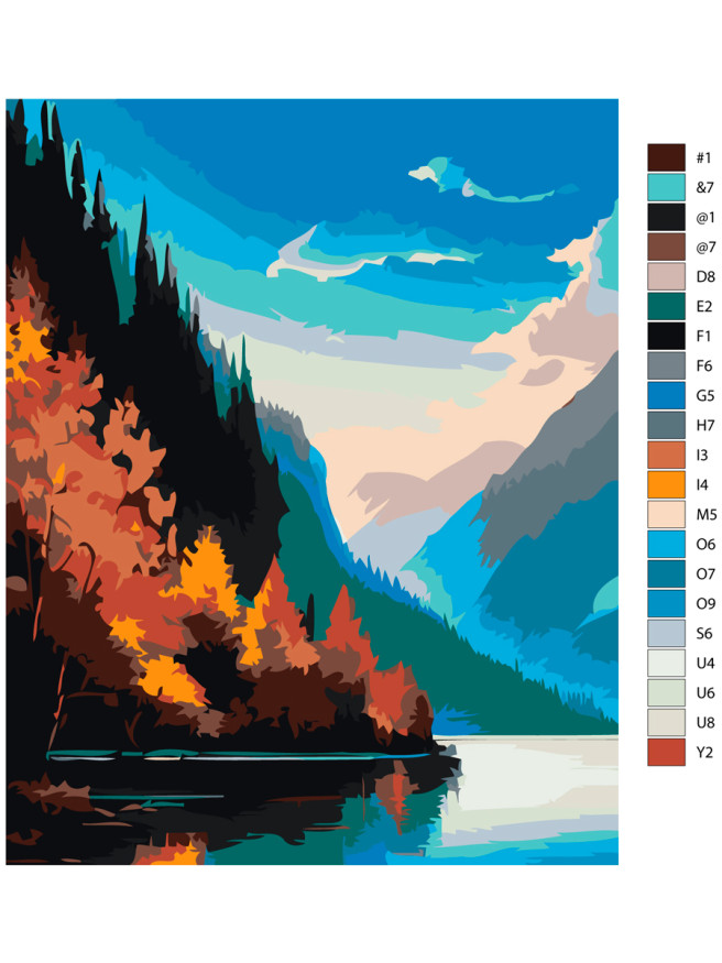 Raqamlar bo&amp;#039;yicha rasm &amp;quot;Daryo va o&amp;#039;rmon&amp;quot;