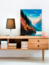 Raqamlar bo'yicha rasm "Daryo va o'rmon"