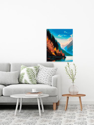 Raqamlar bo'yicha rasm "Daryo va o'rmon"