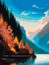 Raqamlar bo'yicha rasm "Daryo va o'rmon"