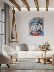 Картина по номерам &amp;quot;Котик в шапочке&amp;quot;