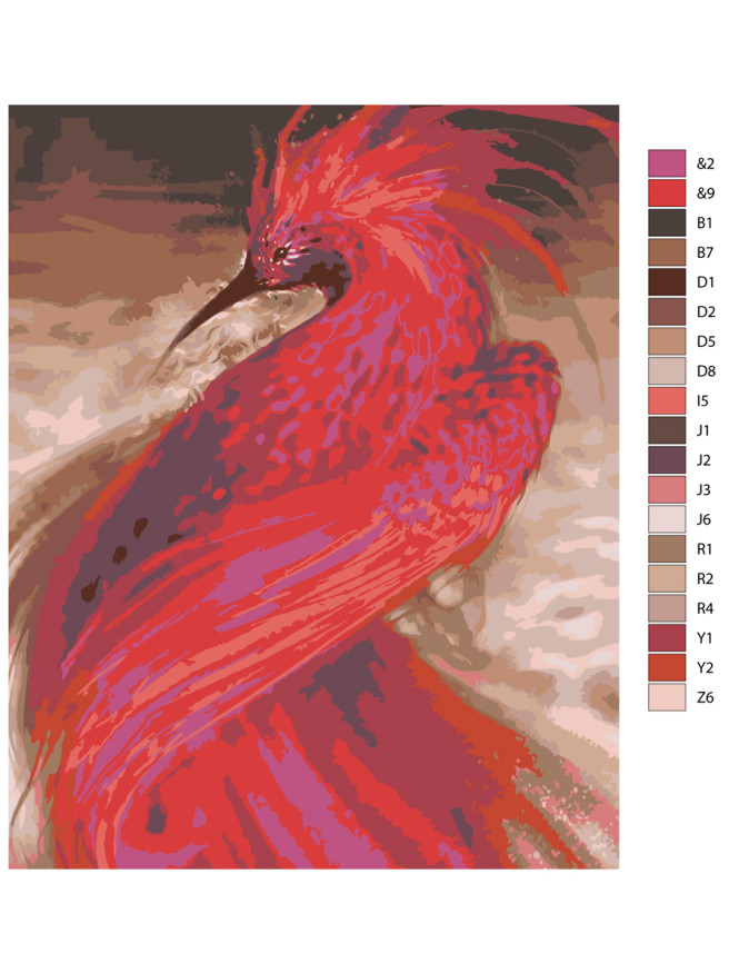 Raqamlar bo&amp;#039;yicha rasm &amp;quot;Olovli tovusli&amp;quot;