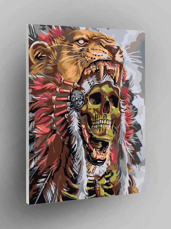 Картина по номерам &amp;quot;Индиец в шкуре животного&amp;quot;