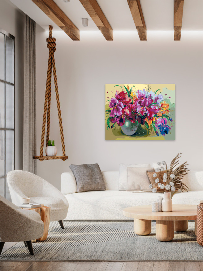 Картина по номерам &amp;quot;Пёстрые цветы&amp;quot;