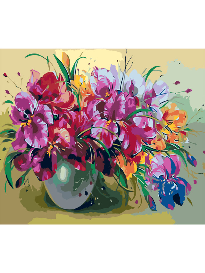 Картина по номерам &amp;quot;Пёстрые цветы&amp;quot;